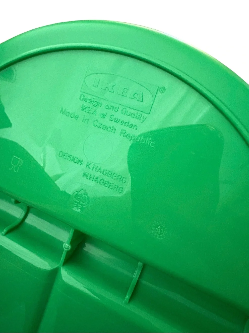 Vintage 90s IKEA Glis Memphis Scandinavian Hagberg Green Orange Storage Box